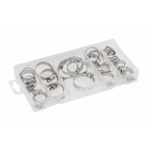 Set De Abrazaderas Metálicas Tipo Tornillo Sin Fin Hogert, 40 Piezas, Sujeción Segura, Múltiples Tamaños, Ideal Para Fontanería Y Automoción