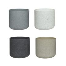 Vaso Tondo D.15xh16cm In Plastica Beige/grigio/bia