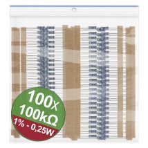 22p054 22p054 Metallschicht-widerstand Sortiment 100 Kω Axial Bedrahtet 0.25 W 1 % 1 Set - Quadrios