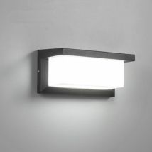 Applique Murale Extérieure Led 12w Étanche Ip65 – Aluminium Anthracite – 1200lm – Pour Jardin, Terrasse, Patio – Longue Durée De Vie 40 000h – Zqyrlar