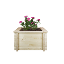 Hochbeet Aus Holz - 58x58xh35 Cm - Kübel Für Den Außenbereich Für Garten, Balkon, Terrasse - Kübel Aus Holz Für Blumen, Gewürze, Gemüse- Solid 28 Mm 