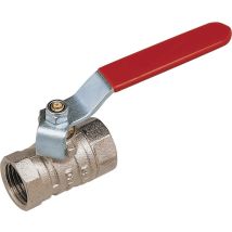 Kugelhahn 1/2" roter Stahlblechhebel – Pressmessing – Maximaler Druck PN25 – DIN DVGW 50930-6