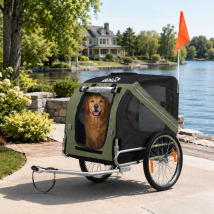 Zoomundo Hundeanhänger Fahrradanhänger Für Hunde - In Matcha Grün/schwarz - Silver Frame