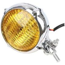 1 Faro Elettrico Retrò Per Motocicletta (vetro Giallo Elettrolitico), Faro Per Motocicletta Da 3,5", Faro Vintage,