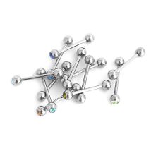 Lot De 12 Anneaux De Piercing Pour La Langue En Acier Multicolore
