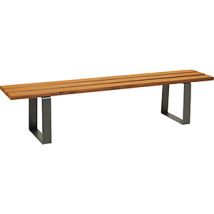 Panchina RIGA 1800 mm - Grigio antracite - Legno simil-quercia chiaro - Senza schienale - 2 posti