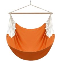 Amaca Per Sedersi 2 Persone 150kg Sedile Sospeso A 2 Posti Poltrona Di Cotone 185x130cm Incl Perno Girevole 360° Arancione - Amanka