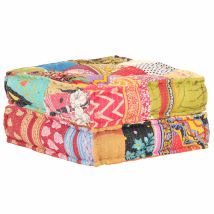 Pouf Pouf De Salon Tabouret Bas 60x70x36 Cm Patchwork Tissu 56213