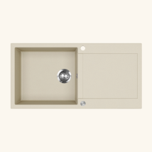 Evier Granit Beige Helika Tesis 1 Grand Bac - 1 Égouttoir