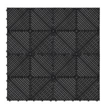 Piastrelle A Incastro Modulari Ventilate 225 Nere 6m X 6m, Polipropilene, Antiscivolo, Resistenti Alle Intemperie, Capacità 5 Tonnellate Per 