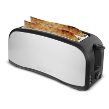 Grille Pain Inox Techwood Tgpi-1416 - Tiroir Ramasse-miettes - Puissance : 1400w - Coloris Noir
