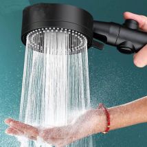 Komiro - Hochdruck-wasserspar-duschkopf, 6 Modi Verstellbarer Badezimmer-duschkopf, Anti-kalk-duschkopf Mit Stopp, Einfach Zu Installieren (schwarz)