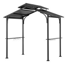 Cenador Barbacoa De Acero Gazebo Ecrins - 153cm X 242cm, Negro