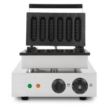Macchina Per Waffle Su Stecco, 6 Waffle Alla Volta, 120 Pezzi/h, Regolabile 0-300°c, Antiaderente, Piastra In Ghisa Con Corpo In Acciaio Inox, Waffle 