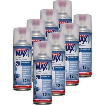 Lot De 8 Bombes De Vernis De Finition - Automobile - Mat - 2k Spray Max - 400ml