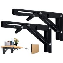 Stück 300 Mm Klappbare Regalträger, Klappbare Winkelträger, Wandregalträger, Robuste Schwarze Klappträger, Klappbare Konsolenträger Für Tische Und 