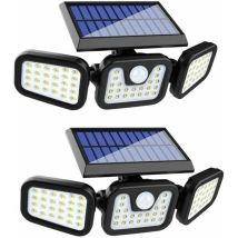 Outdoor Solar Lights (2-pack), 74 Leds, Ip65 Waterproof, 360° Wide-angle Lighting, Solar Light With Motion Sensor, For Garden, Entrance