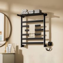 Oihpaw Toallero Eléctrico,3 Barras De Secado Girables 180°,con Temporizador Y Control De Temperatura Towel Warmer,rejilla De Almacenamiento Calentada 