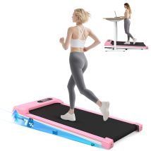Tapis De Course - 2.5hp Tapis De Marche Avec Télécommande Et De Led - Vitesse Réglable 1-8km/h - Parfait Pour Une Utilisation À Domicile Ou Au Bureau 