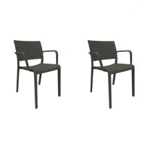 Set 2 Sillas Con Brazos Interior, Exterior Negro New Fiona Resol