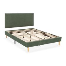 Base Imbottita + Testiera Bari 140x190 Cm Colore Verde