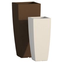 Monacis - Hohe Quadratische Vase Cromia Square Aus Harz 'made In Italy -grau / 90 Cm