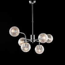 Lámpara de araña moderna 6 luces cromo pulido 86 cm – Altura 64 cm – Diámetro 86 cm – E14