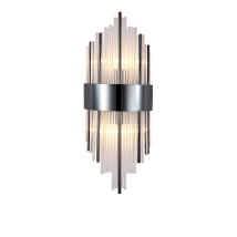 Otto – Kristall-wandleuchte 60 Cm 2xe14, Metall Und Glas, Schwarz
