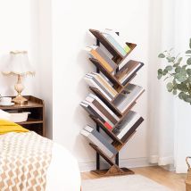 Tree Bookshelf Tall, 9-tier Floor Standing Book Shelf, Tall Bookcase For Cds Albums, For Living Room Hoobro Ebf08sj01g1