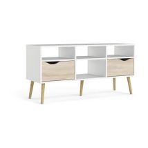 Tvilum - Mobile Tv - 4 Vani 2 Cassetti - Bianco / Rovere - 117,2 X 39,1 X 57,4 Cm