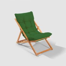 Silla Tumbona Plegable De Madera De Haya Velkar - Verde Oscuro
