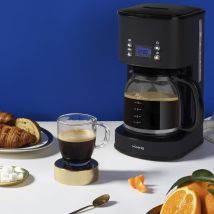 Caffettiera Programmabile Hkoenig Mg32 - 1,5 L (12 Tazze) - 1000 W - Schermo Lcd - Mantenimento In Caldo - Nero E Acciaio Inox
