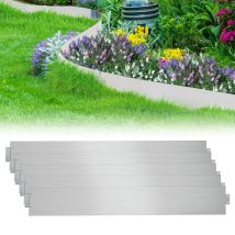 Tolletour Borduras De Jardín Diy Cercado De Césped Plata De Metal Galvanizado Cercado De Camino Cercado De Césped Plata 100x18cm 25m