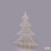 Edg Enzo De Gasperi Albero Di Natale Led Pearls 960 Microled H 120 Cm L 86 Cm L 23 Cm Ip44 Light Gold