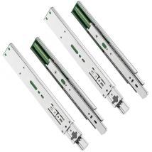 Gtv Rails De Tiroir H45 - 45,3 X 300 Mm - Acier Galvanise Solide - Systeme De Rails Soft Close - Rail Telescopique A Billes - Charge Maximale : 30 Kg 