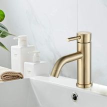 Suguword – Robinet De Salle De Bain Or Mitigeur De Lavabo Monocommande – Corps En Laiton – Installation Simple – Économie D'Eau 30%