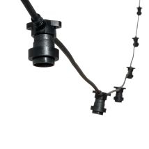 Lichterkette E27 5m mit 8 Fassungen Außenbeleuchtung Party Light SL8 15W 230V schwarzes Gummikabel