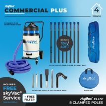 SkyVac – Commercial 75 Plus Wet and Dry Vacuum – 3300W Power – 75L Capacity – Ideal for Gutter Cleaning