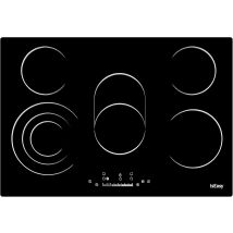Iseasy - Placa Vitrocerámica 5 Zonas 8600w 77cm Control Táctil,temporizador,empotrado-5 Fuegos Negra
