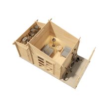 Alpholz Gartenhaus Aktiva 40 Varianta Gartenhaus Aus Holz In Pinie, Holzhaus Mit 40 Mm Wandstärke Inklusive Schleppdach, Blockbohlenhaus Mit 