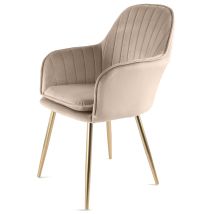 Genesis Muse Chair In Velvet Fabric - Taupe