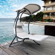 Leco Garten Schaukelliege Mit Sonnendach "dream Chair 2.0", Lichtgrau, 110 X 183 X 200 Cm (l X B X H)