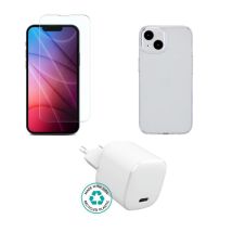 Estuff Es-kit-iph14 Transparentes Weißes Usb-typ-c-ladegerät