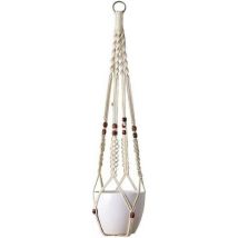 Suspension Plante Macramé Pot Suspendu Plante Porte Décoration Du Jardin Avec 4 Jambes En Corde De Coton