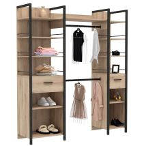 Casa Vital - Vestidor Urano Roble Kronberg Y Negro 180x45x208cm Dormitorio Industrial