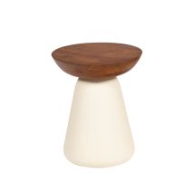Amadeus - Bout De Canapé Diabolo Petit Modèle En Bois Et Métal Ø35 Cm