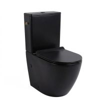 Stand-wc Aus Keramik Ohne Spülrand Mit Softclose-sitz + Spülkasten, Seitenanschluss, Schwarz (cepx030rrexvpbkm)