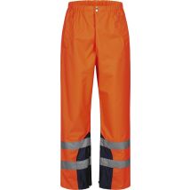 Safestyle Warnschutz-Regenbundhose Matula – Größe M – 100% Polyester – Wassersäule 2000 mm – orange mit marineblauen Akzenten