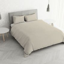 Hello Kitty Bain - Italian Bed Linen Parure Copripiumino Satin Stripes, Tortora, Matrimoniale