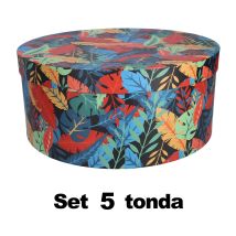 Scatola in cartone tonda multicolor – cmø40,5h17,8 – Materiale: cartone – Perfetta per ogni armadio